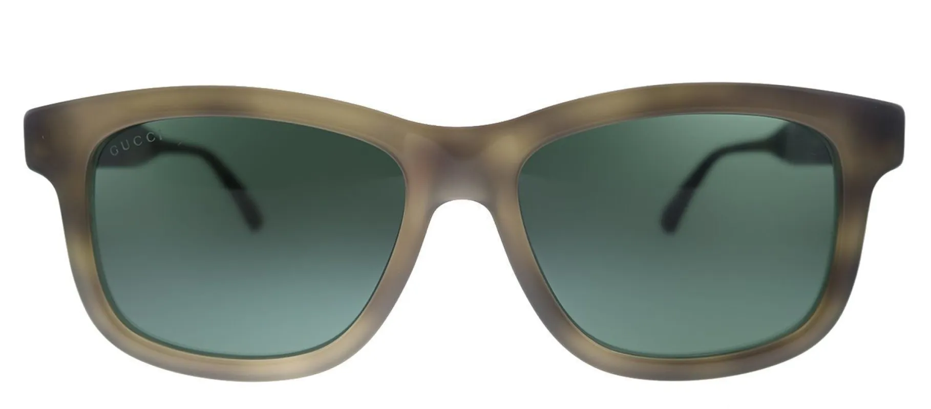 Gucci GG 0824S 008 Rectangle Acetate Havana Sunglasses with Green Lens sold by Gaffos
