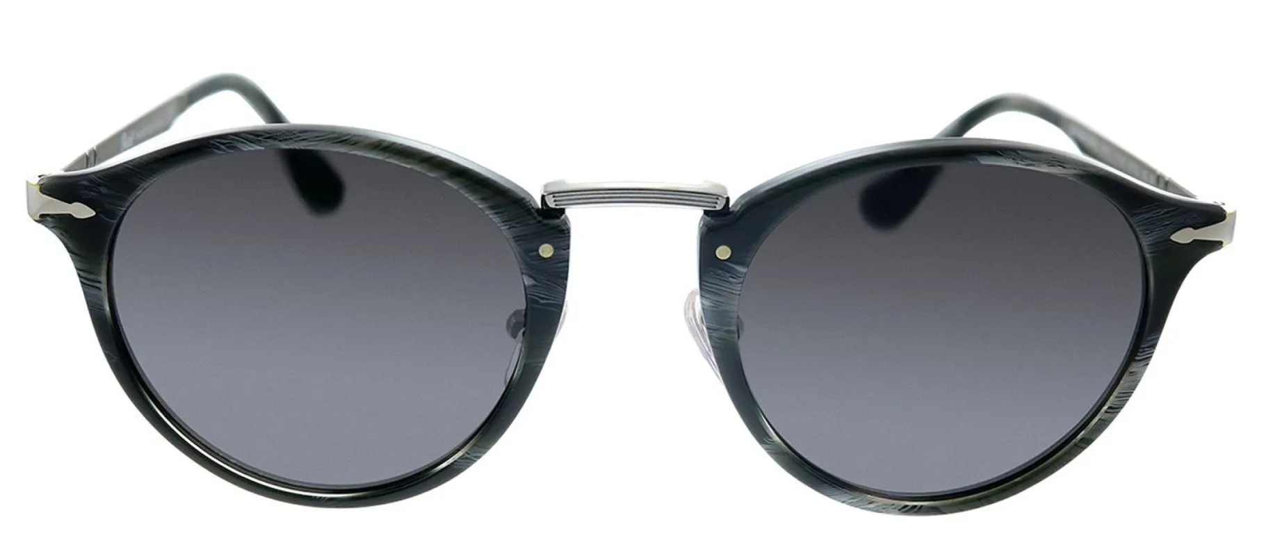 Persol PO 3166S 1114B1 Oval Plastic Grey Sunglasses with Blue Gradient Lens made by Gaffos