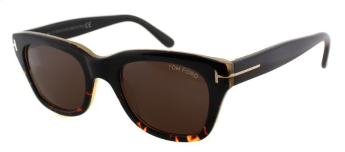 Tom Ford TF 237 05J Rectangle Plastic Black Sunglasses with Brown Lens sold by Gaffos