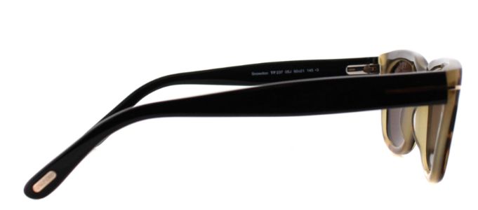 Tom Ford TF 237 05J Rectangle Plastic Black Sunglasses with Brown Lens sold by Gaffos