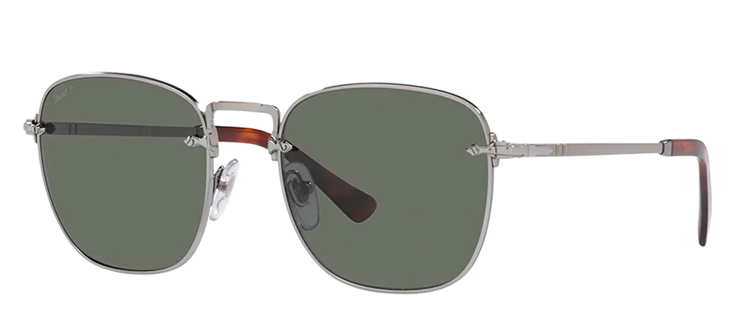 Persol PO 2490S 513/58 Square Metal Gunmetal Sunglasses with Green Polarized Lens sold by Gaffos product image thumbnail 2