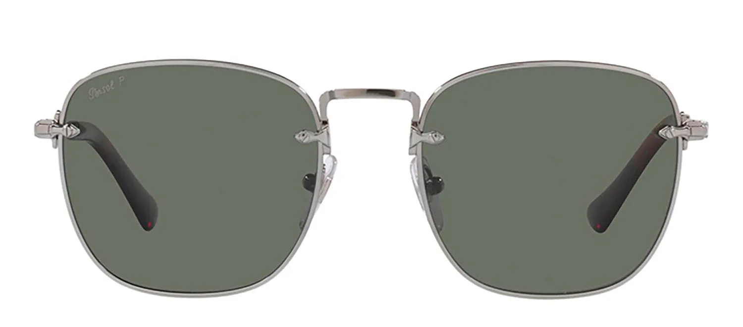 Persol PO 2490S 513/58 Square Metal Gunmetal Sunglasses with Green Polarized Lens sold by Gaffos