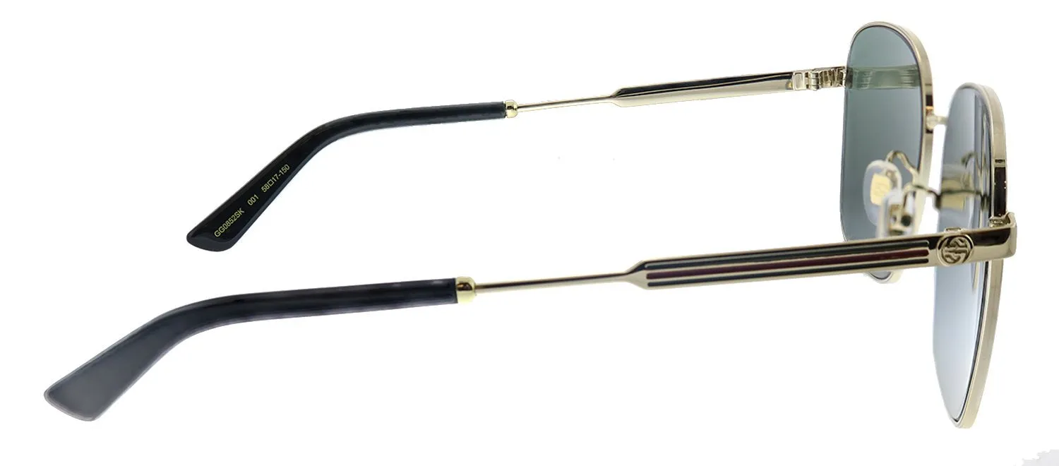 Gucci GG 0852SK 001 Square Metal Gold Sunglasses with Green Lens sold by Gaffos product image thumbnail 3