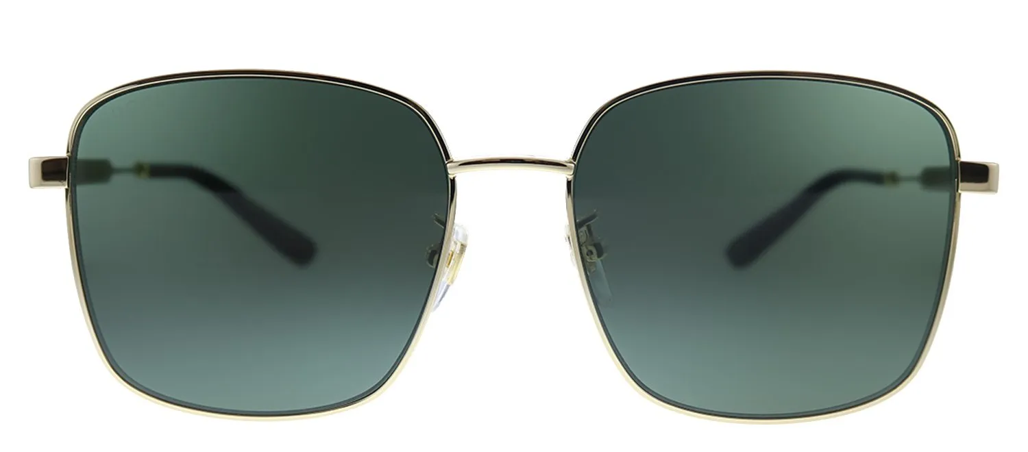 Gucci GG 0852SK 001 Square Metal Gold Sunglasses with Green Lens sold by Gaffos