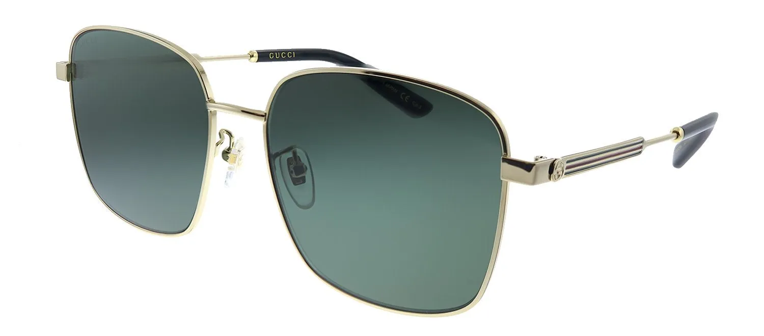Gucci GG 0852SK 001 Square Metal Gold Sunglasses with Green Lens sold by Gaffos product image thumbnail 2