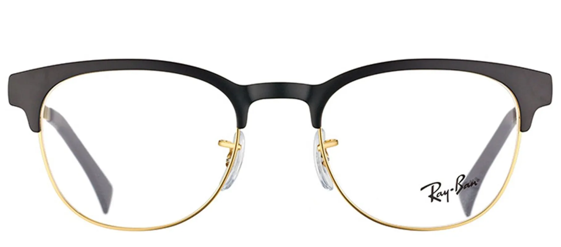 Ray-Ban RX 6317 2833 Clubmaster Metal Black Eyeglasses with Demo Lens made by Gaffos