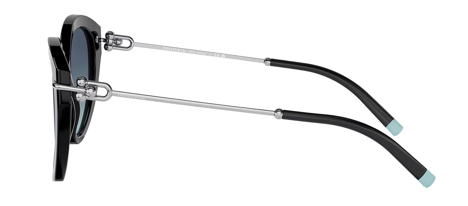 Tiffany & Co. TF 4187 83429S Cat Eye Metal Black/Silver Sunglasses with Azure Blue Gradient Lens sold by Gaffos product image thumbnail 3