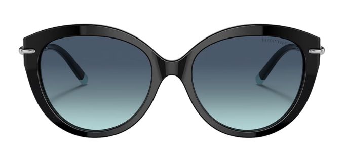 Tiffany & Co. TF 4187 83429S Cat Eye Metal Black/Silver Sunglasses with Azure Blue Gradient Lens sold by Gaffos
