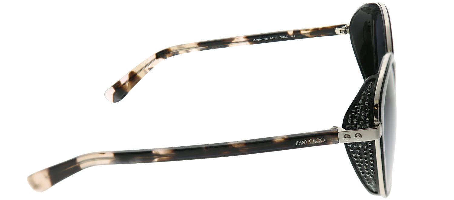 Jimmy Choo JC Gabby 807 IR Round Metal Black Sunglasses with Grey Lens sold by Gaffos product image thumbnail 3