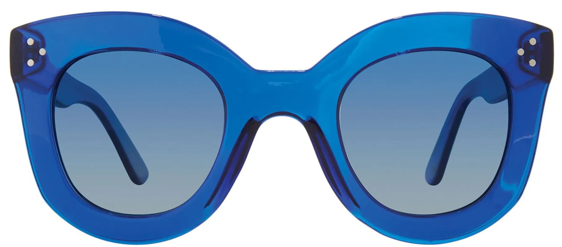 Privé Revaux Monroe Oversized Plastic Blue Sunglasses with Grey Gradient Polarized Lens made by Gaffos