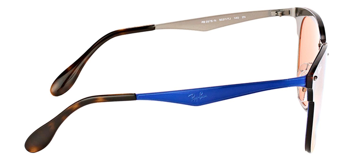 Ray-Ban RB 3576N 90377J Clubmaster Metal Blue Sunglasses with Dark Orange Gold Mirror Lens sold by Gaffos product image thumbnail 3