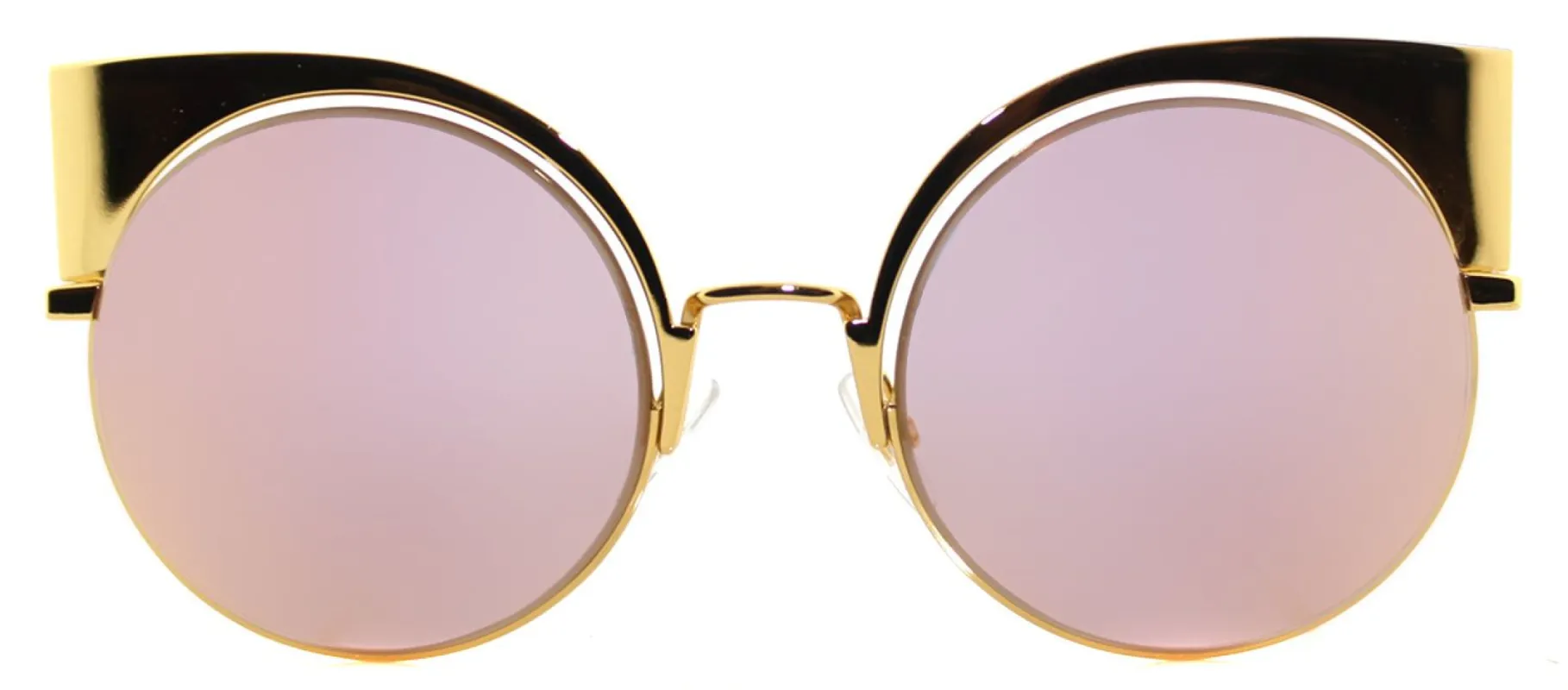 Fendi FF 0177 001 Cat-Eye Metal Gold Sunglasses with Gold Mirror Lens sold by Gaffos