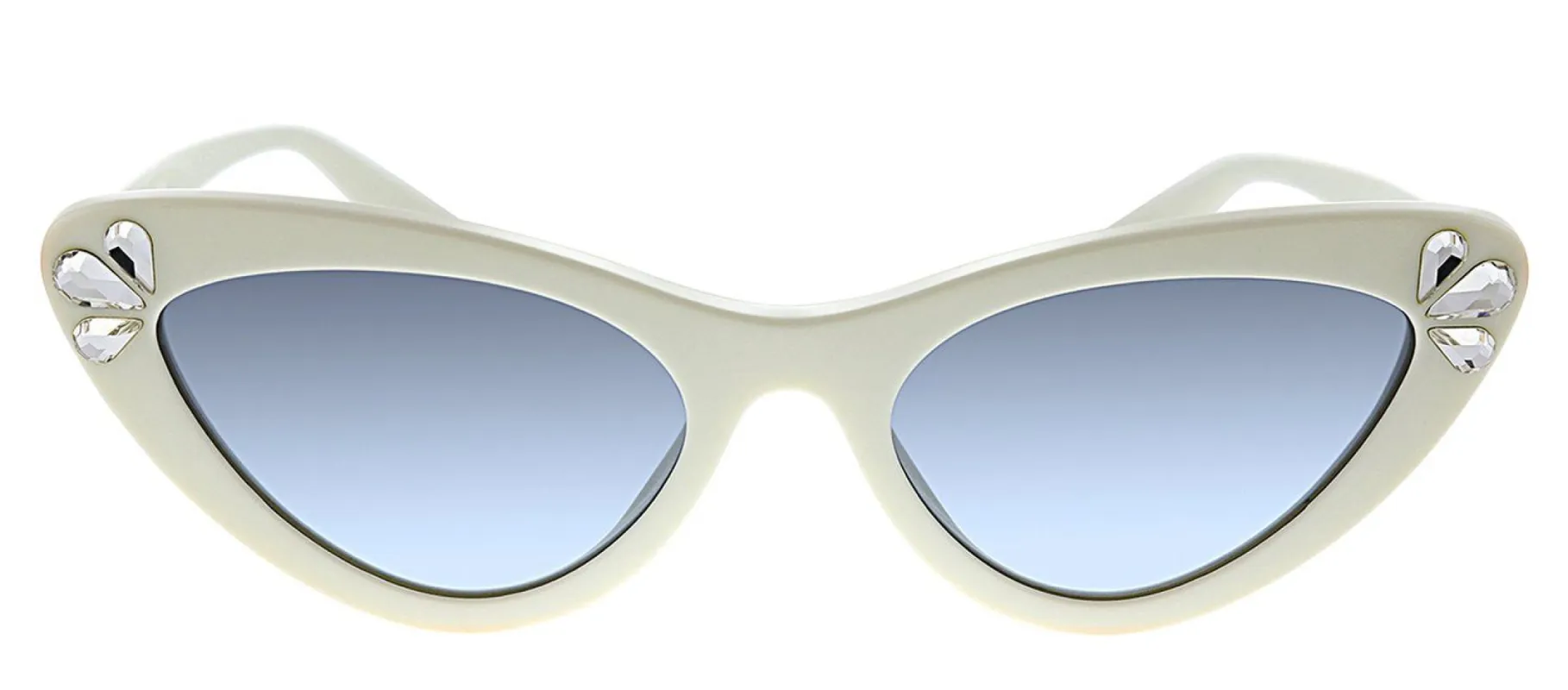 Miu Miu MU 01VS 157169 Butterfly Plastic Ivory Sunglasses with Blue Gradient Lens sold by Gaffos