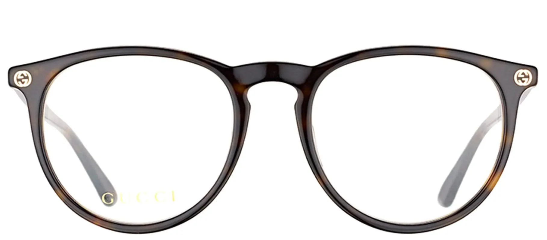 Gucci GG 0027O 002 Round Acetate Tortoise/ Havana Eyeglasses with Demo Lens sold by Gaffos