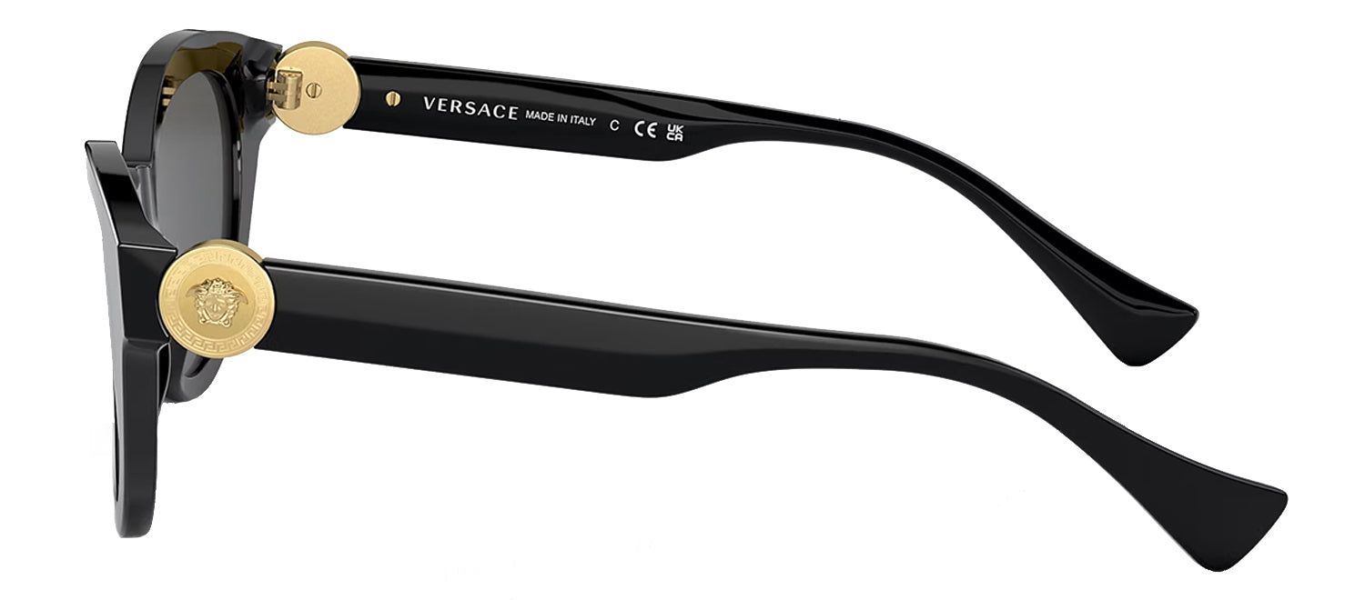 Versace VE 4435 GB1/87 Cat Eye Plastic Black Sunglasses with Dark Gray Solid Color Lens sold by Gaffos product image thumbnail 3