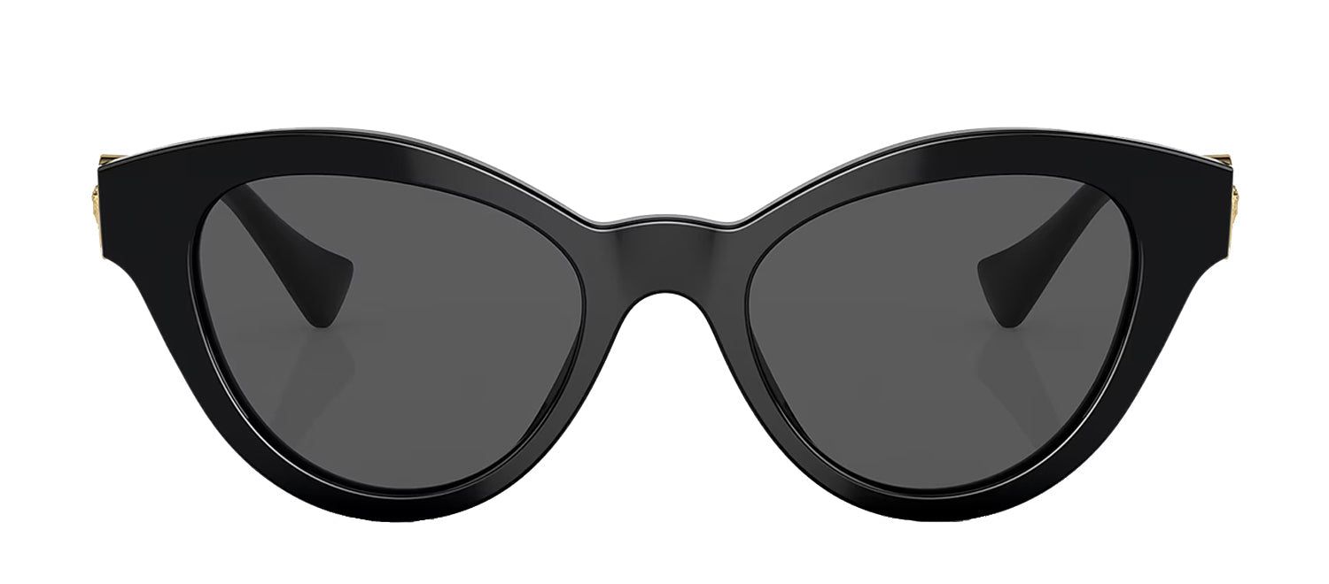 Versace VE 4435 GB1/87 Cat Eye Plastic Black Sunglasses with Dark Gray Solid Color Lens sold by Gaffos product image thumbnail 2