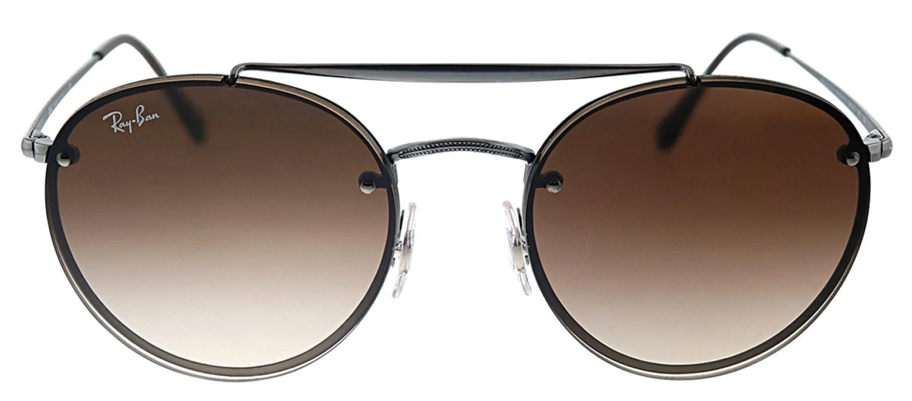 Ray-Ban Blaze Double Bridge RB 3614N 914413 Oval Metal Gunmetal Sunglasses with Brown Gradient Lens sold by Gaffos