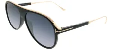 Tom Ford Nicholai TF 624 01C Aviator Plastic Black Sunglasses with Grey Mirror Lens sold by Gaffos