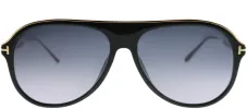 Tom Ford Nicholai TF 624 01C Aviator Plastic Black Sunglasses with Grey Mirror Lens sold by Gaffos