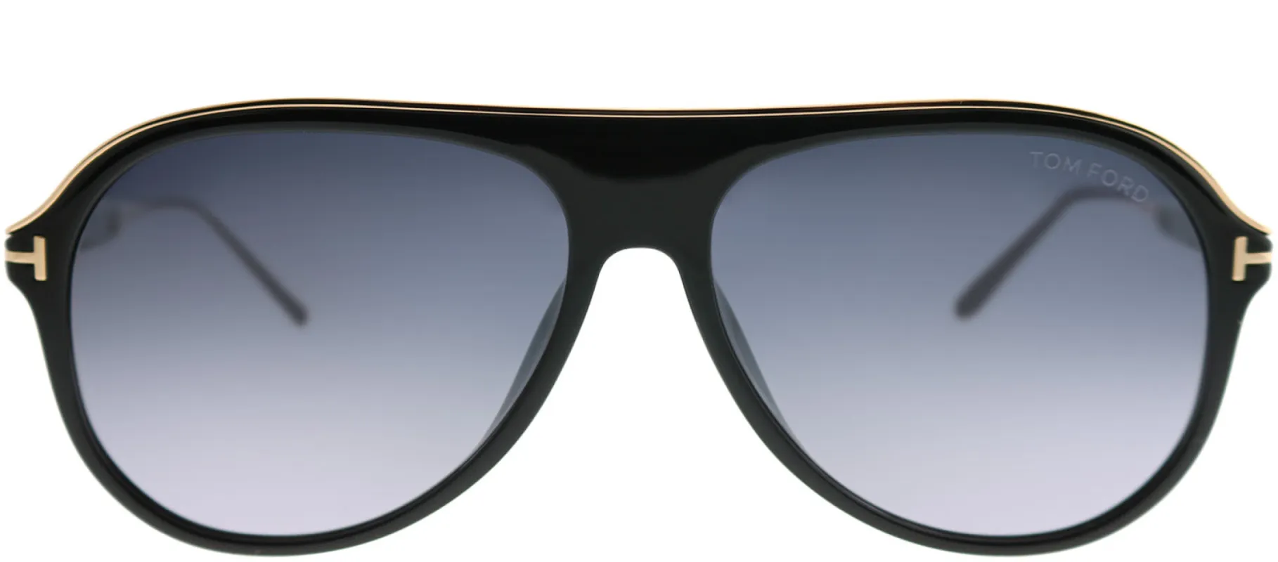 Tom Ford Nicholai TF 624 01C Aviator Plastic Black Sunglasses with Grey Mirror Lens sold by Gaffos