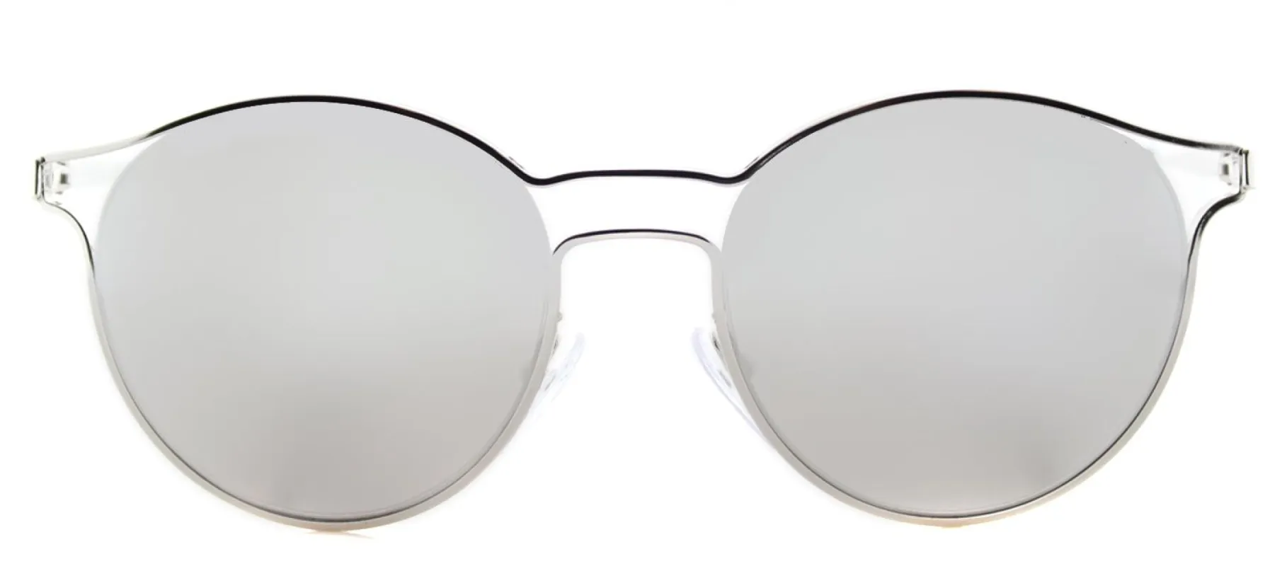 Prada PR 62SS 1BC2B0 Round Metal Silver Sunglasses with Silver Mirror Lens sold by Gaffos