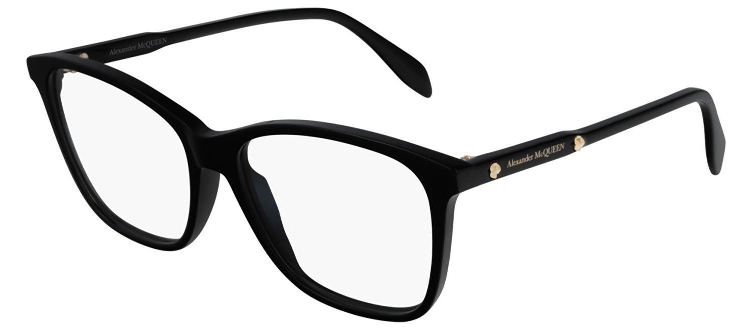 Alexander McQueen AM 0191O 001 Square Acetate Black Eyeglasses with Demo Lens sold by Gaffos
