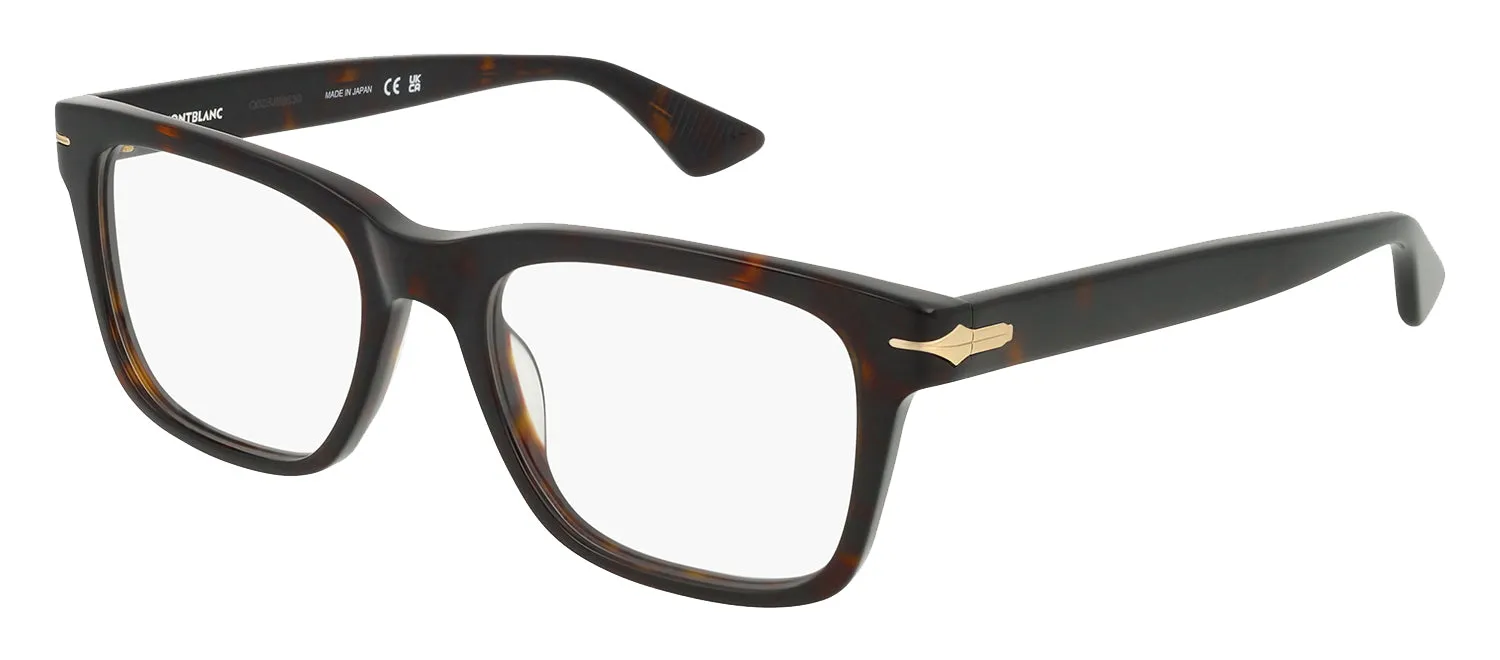 MontBlanc NIB MB 0266O 006 Rectangle Plastic Havana Eyeglasses with Logo Stamped Demo Lenses sold by Gaffos product image thumbnail 2