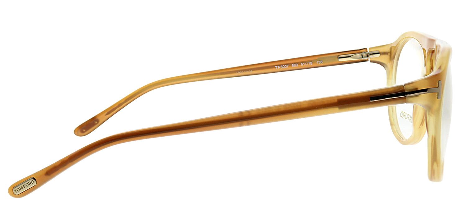 Tom Ford FT 5007 663 Round Plastic Tortoise/ Havana Eyeglasses with Demo Lens sold by Gaffos product image thumbnail 3