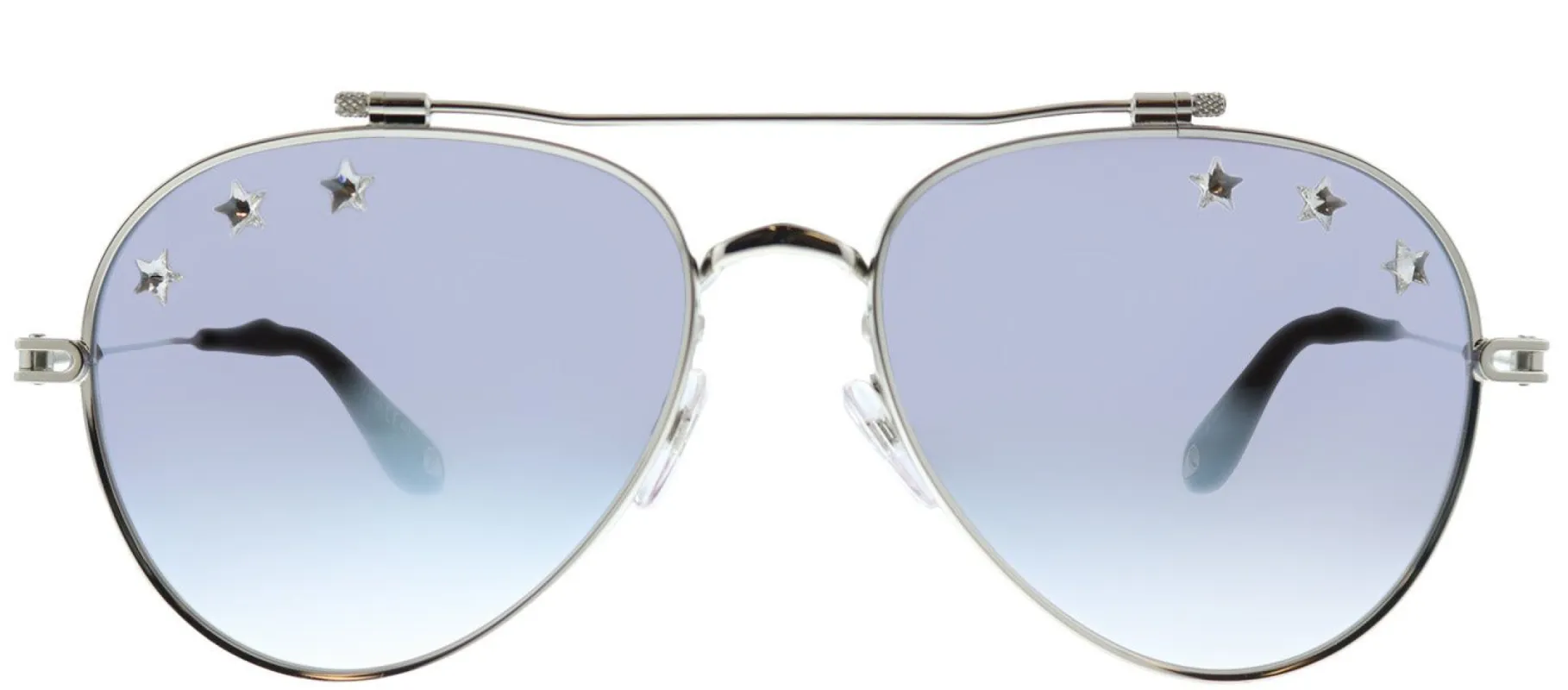 Givenchy GV 7057/N Stars GKZ Aviator Metal Silver Sunglasses with Blue Mirrored Gradient Lens sold by Gaffos