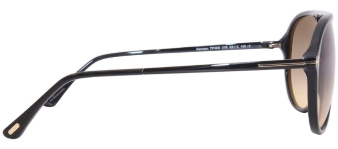 Tom Ford Samson TF 909 01B Aviator Plastic Black Sunglasses with Grey Gradient Lens sold by Gaffos