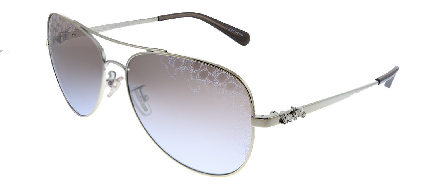 Coach L1648 HC 7074 9001LD Aviator Metal Silver Sunglasses with Silver Mirror Lens sold by Gaffos product image thumbnail 2