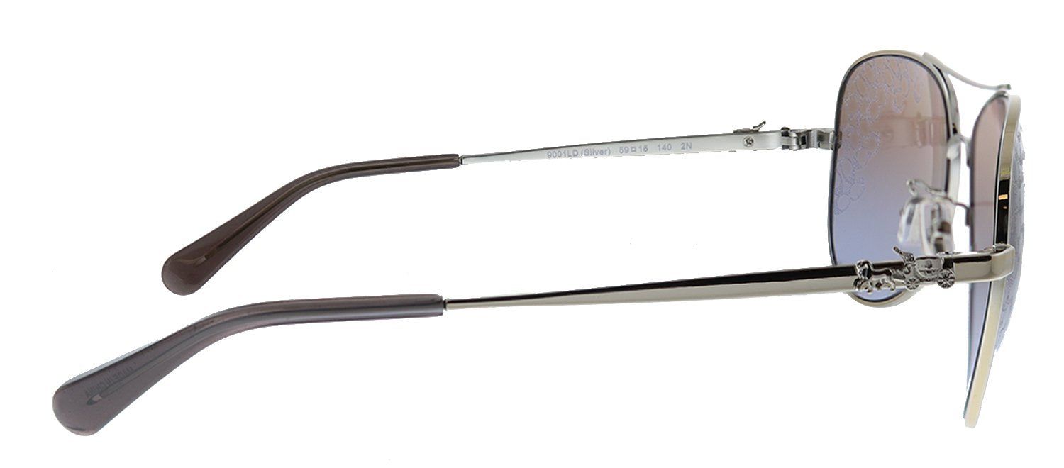 Coach L1648 HC 7074 9001LD Aviator Metal Silver Sunglasses with Silver Mirror Lens sold by Gaffos product image thumbnail 3