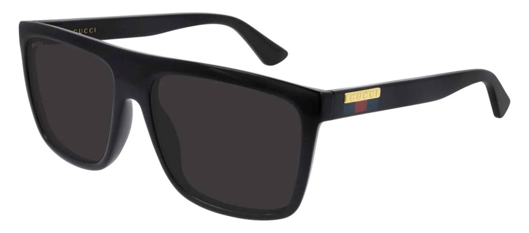 Gucci GG 0748S 001 Square Acetate Black Sunglasses with Grey Lens sold by Gaffos