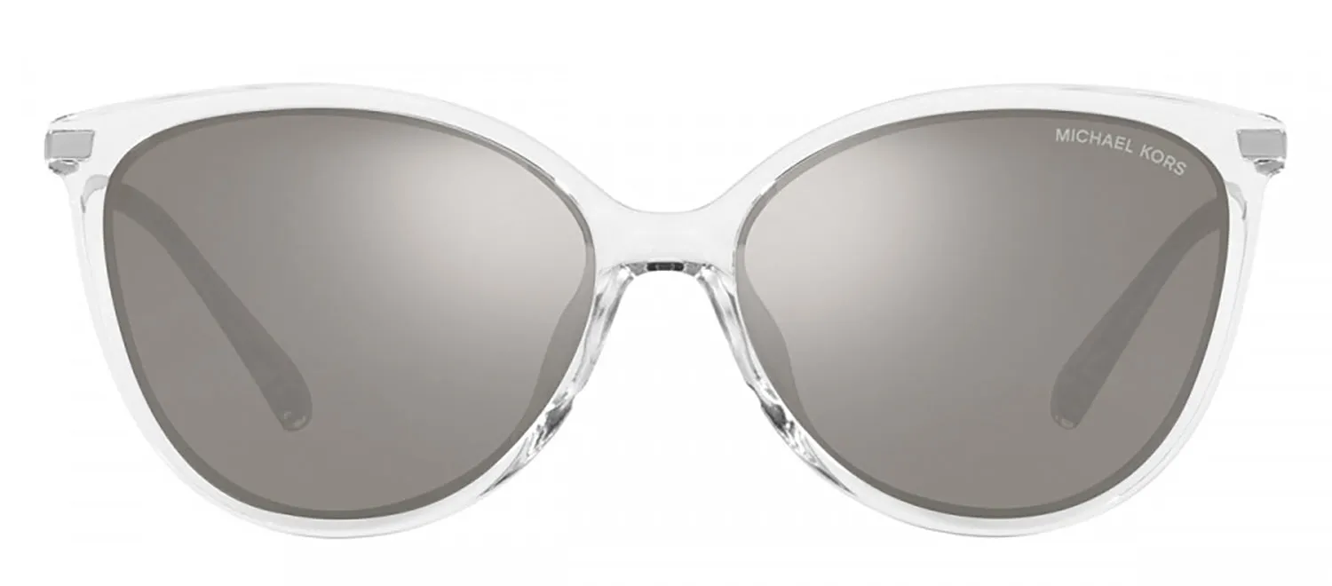 Michael Kors DUPONT MK 2184U 30156G Cat-Eye Plastic Clear Sunglasses with Silver Mirror Lens sold by Gaffos