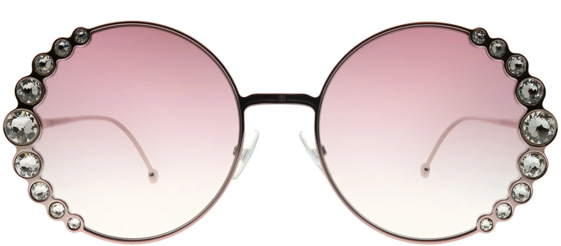 Fendi FF 0324 35J 3X Round Metal Pink Sunglasses with Pink Gradient Lens sold by Gaffos