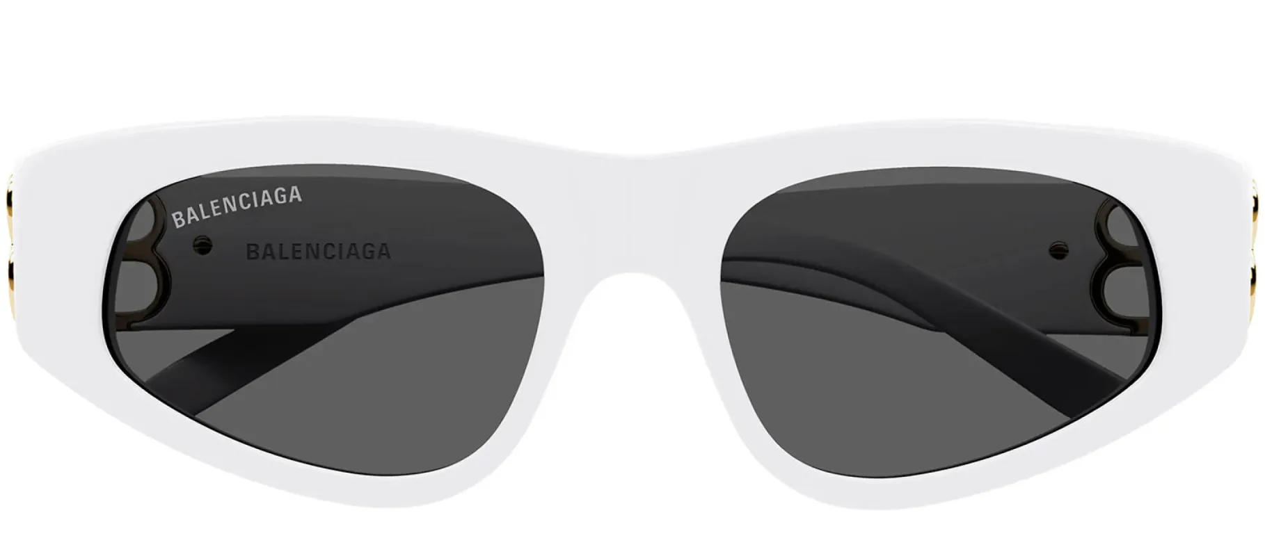 Balenciaga BB 0095S 012 Oval Plastic White Sunglasses with Grey Lens sold by Gaffos