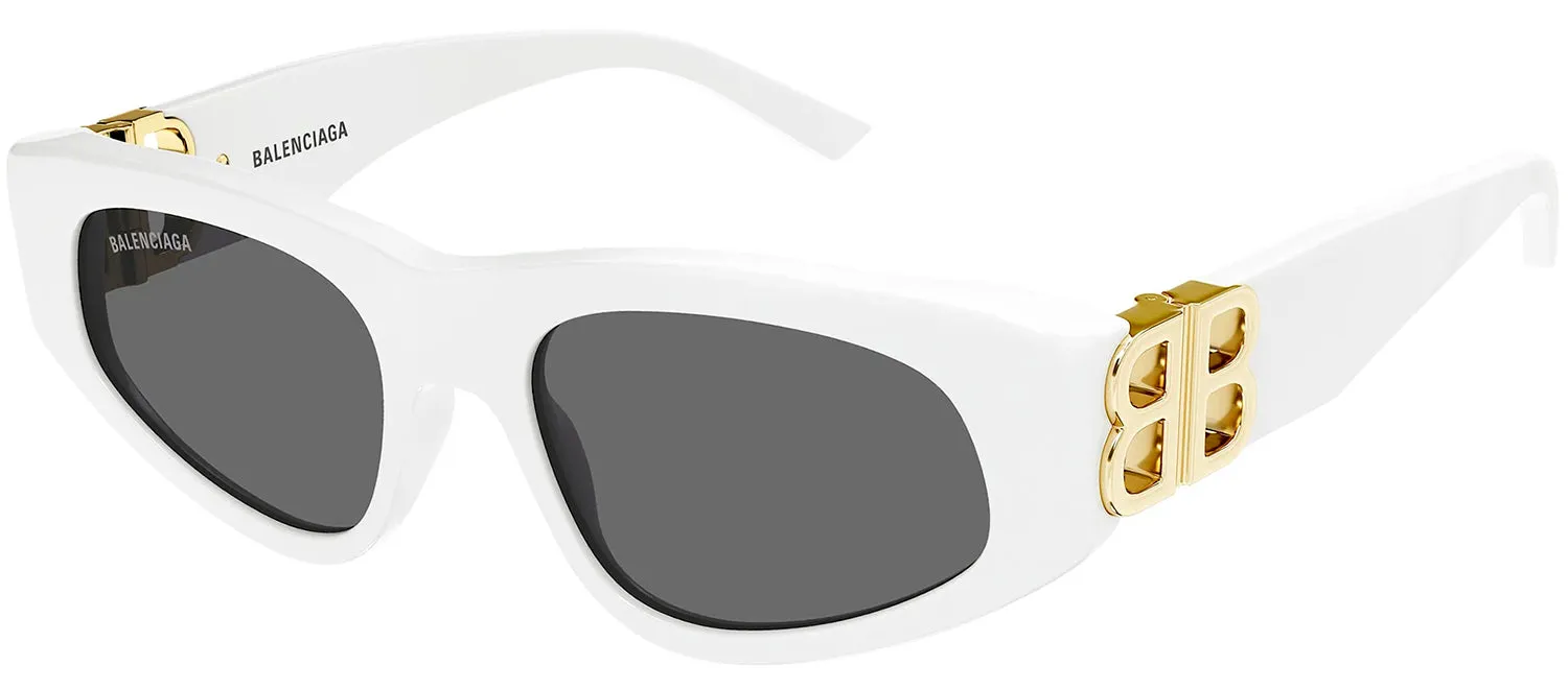 Balenciaga BB 0095S 012 Oval Plastic White Sunglasses with Grey Lens sold by Gaffos product image thumbnail 2