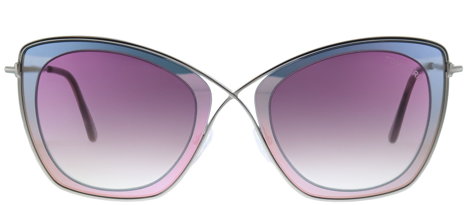 Tom Ford TF 605 77T Square Metal Ruthenium/ Gunmetal Sunglasses with Pink Gradient Lens sold by Gaffos
