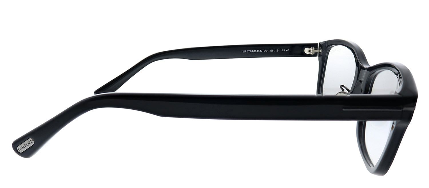 Tom Ford FT 5724-DBN 001 Black Rectangle Plastic Eyeglasses with Demo Lens sold by Gaffos product image thumbnail 3