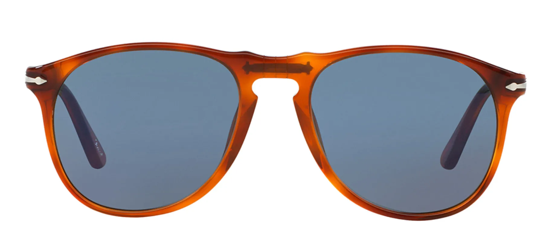 Persol PO 9649 96/56 Oval Plastic Tortoise/ Havana Sunglasses with Blue Lens sold by Gaffos