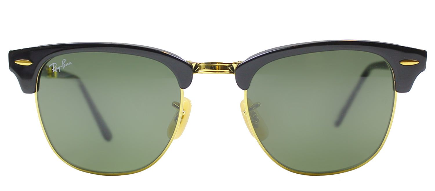 Ray-Ban RB 2176 901 Clubmaster Plastic Black Sunglasses with Green Lens sold by Gaffos