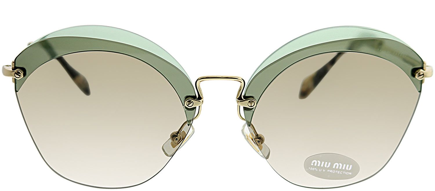 Miu Miu MU 53SS VX15J263 Fashion Metal Green Sunglasses with Brown Lens sold by Gaffos