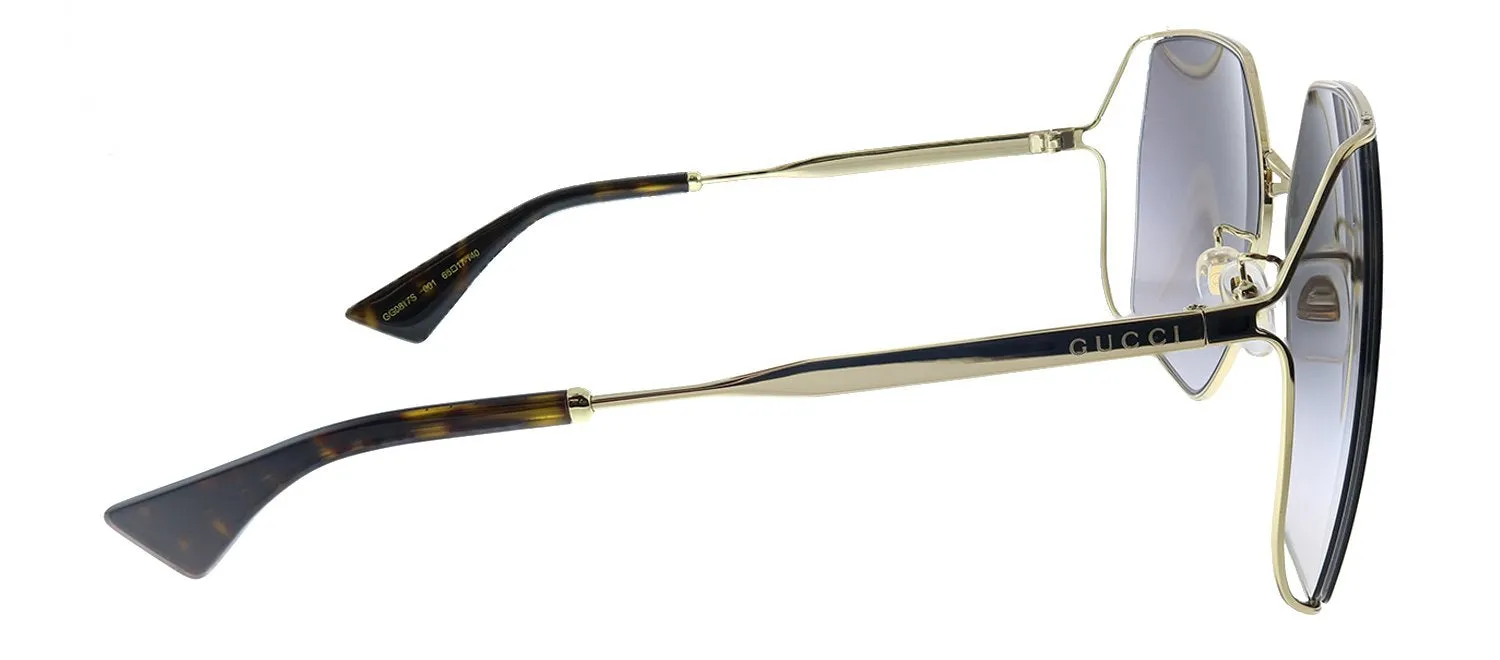 Gucci GG 0817S 001 Geometric Metal Gold Sunglasses with Grey Gradient Lens sold by Gaffos product image thumbnail 3