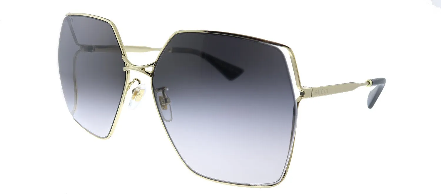 Gucci GG 0817S 001 Geometric Metal Gold Sunglasses with Grey Gradient Lens sold by Gaffos product image thumbnail 2