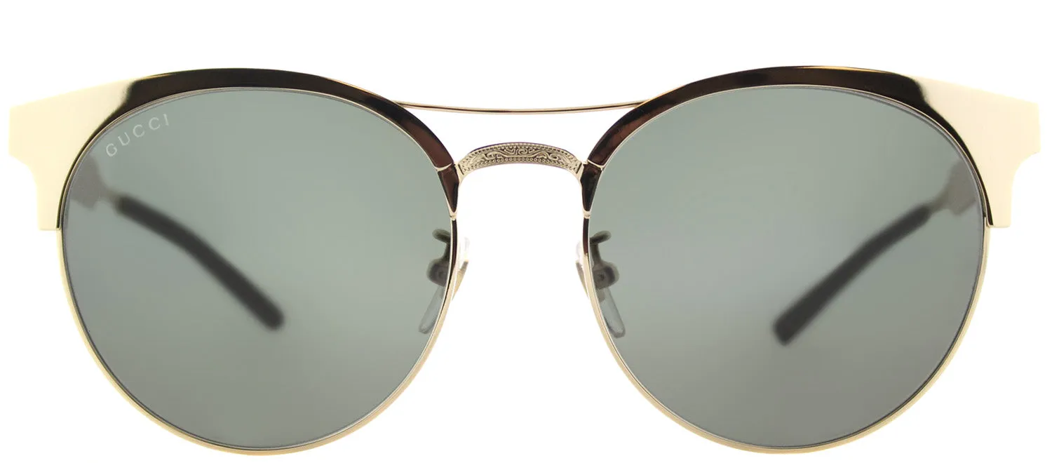 Gucci GG 0075S 003 Round Metal Gold Sunglasses with Green Lens sold by Gaffos