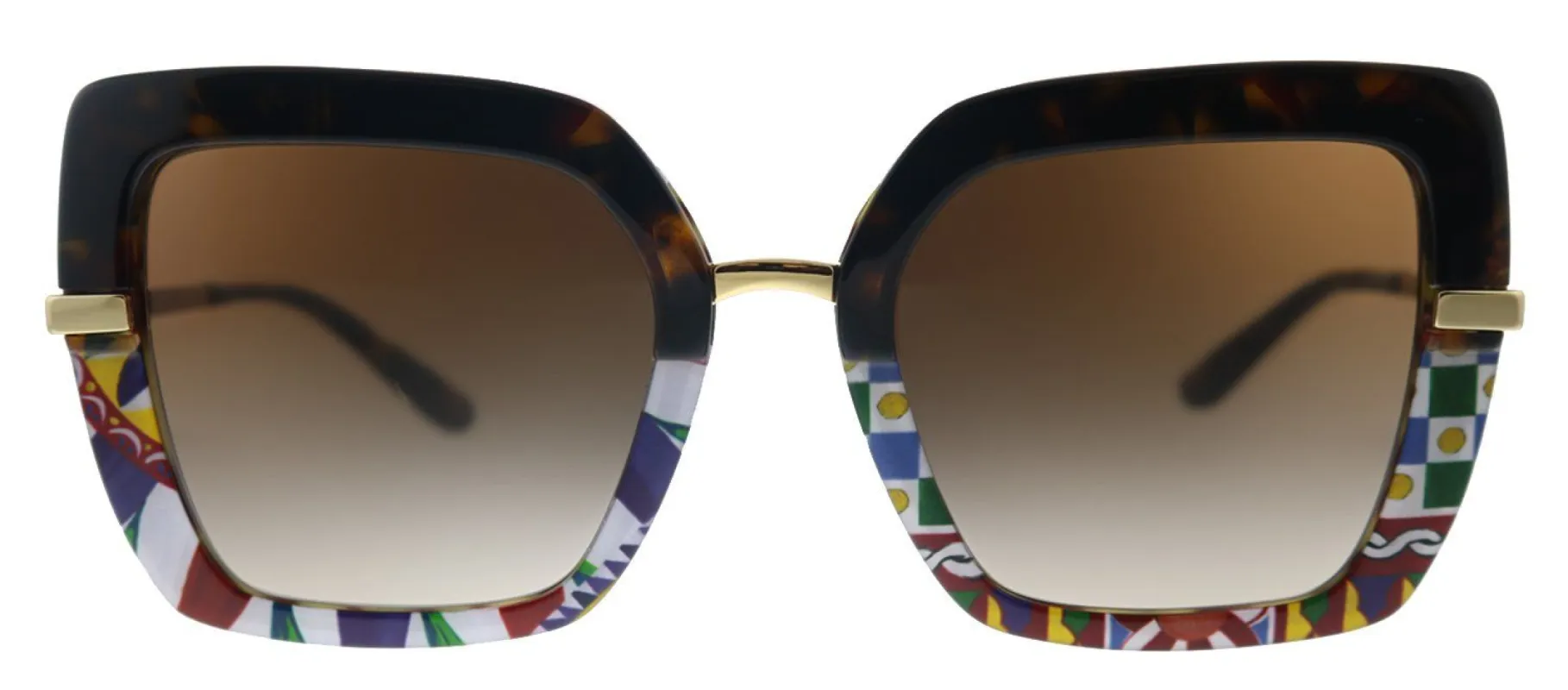 Dolce & Gabbana DG 4373 327813 Square Plastic Multicolor Sunglasses with Brown Gradient Lens sold by Gaffos