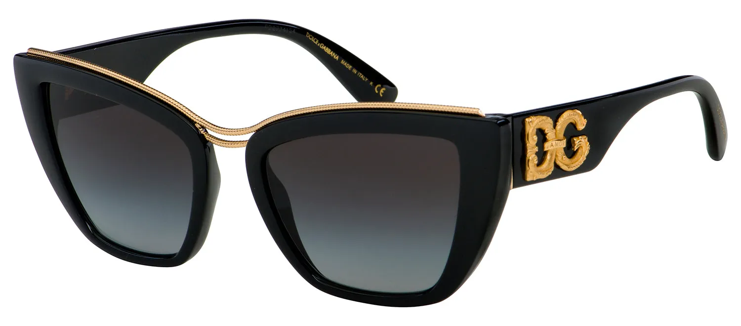 Dolce & Gabbana DG 6144 501/8G Cat-Eye Plastic Black Sunglasses with Grey Gradient Lens sold by Gaffos product image thumbnail 2
