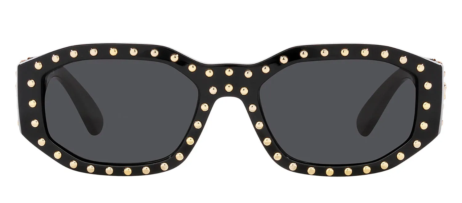 Versace VE 4361 539787 Geometric Plastic Black Sunglasses with Grey Lens sold by Gaffos