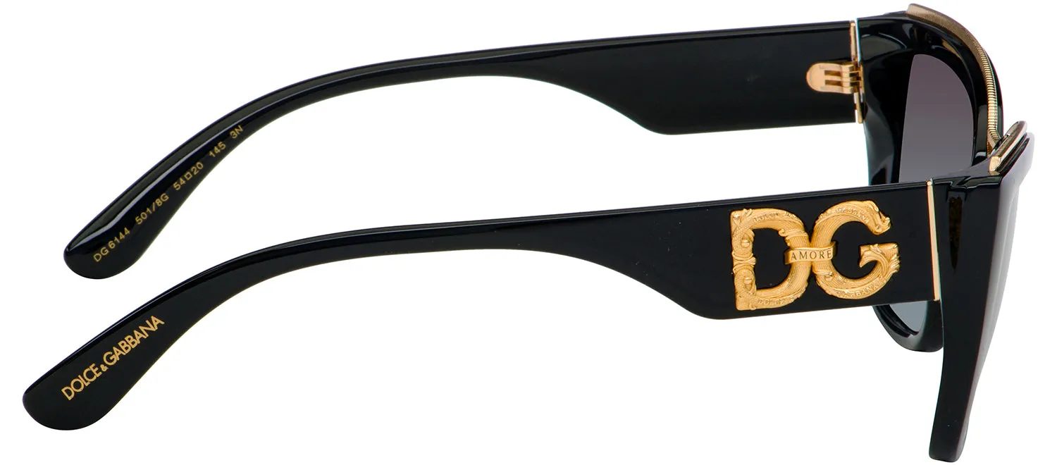 Dolce & Gabbana DG 6144 501/8G Cat-Eye Plastic Black Sunglasses with Grey Gradient Lens sold by Gaffos product image thumbnail 3
