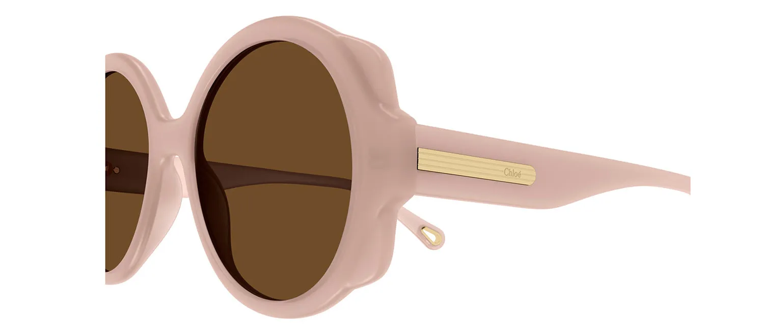 Chloe CH 0120S 003 Round Plastic Nude Sunglasses with Brown Lens sold by Gaffos product image thumbnail 3